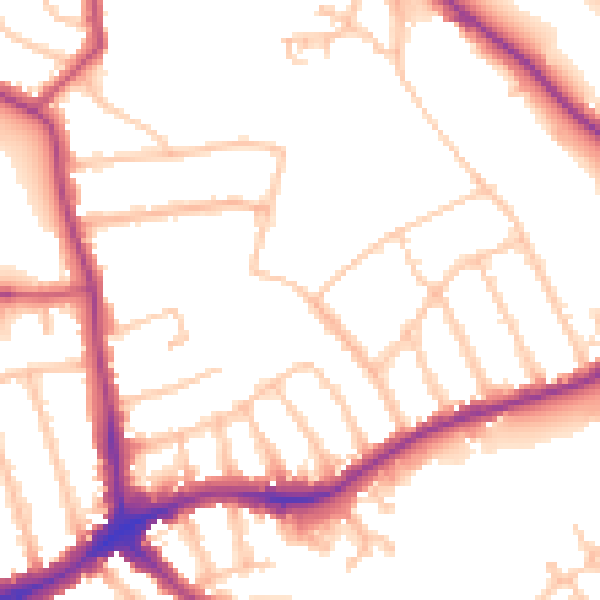 Daytime road noise heatmap for N11 3LB