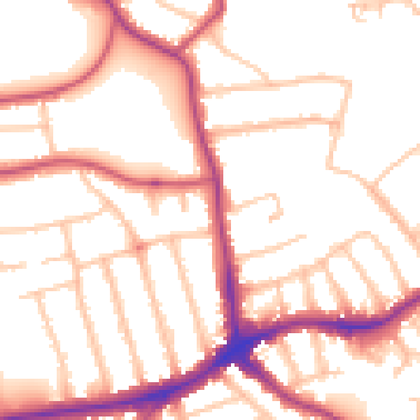 Daytime road noise heatmap for N11 3NA