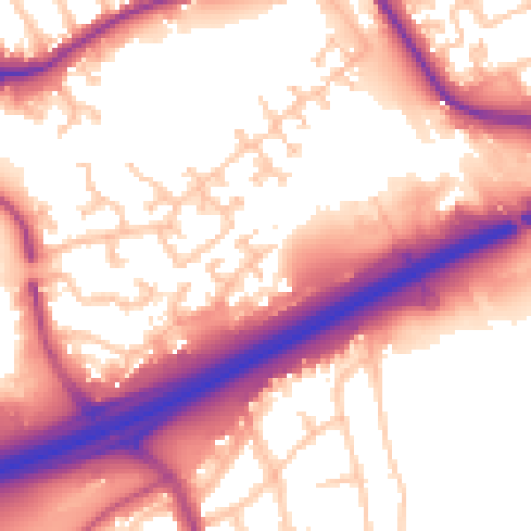 Daytime road noise heatmap for N11 3NS