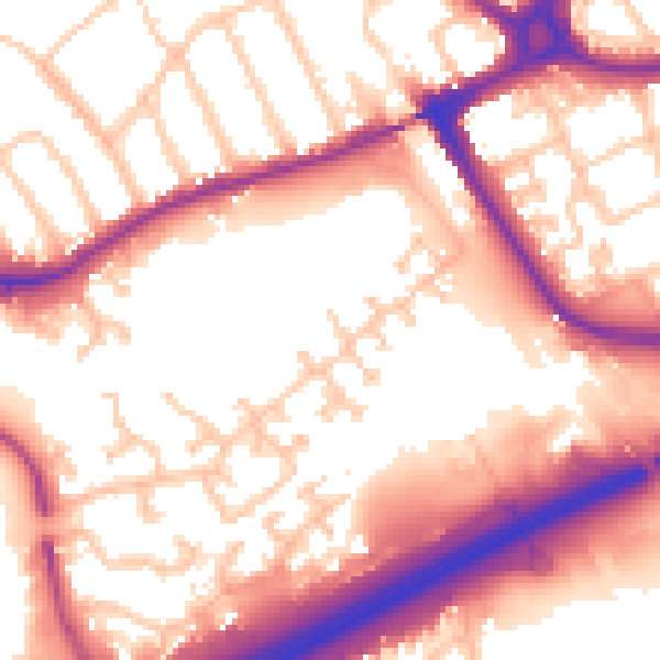 Daytime road noise heatmap for N11 3PT