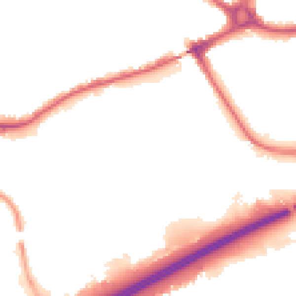 Night-time road noise heatmap for N11 3PT