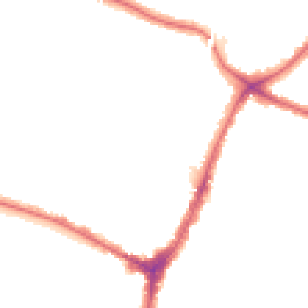 Night-time road noise heatmap for N13 4AB