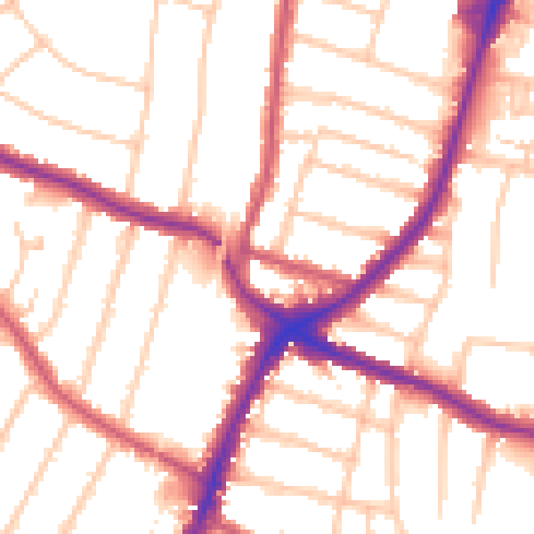 Daytime road noise heatmap for N13 4DN