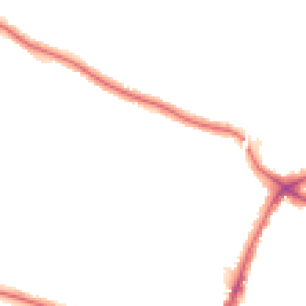 Night-time road noise heatmap for N13 4LT