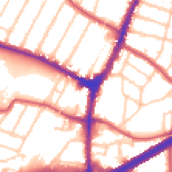 Daytime road noise heatmap for N13 4YD