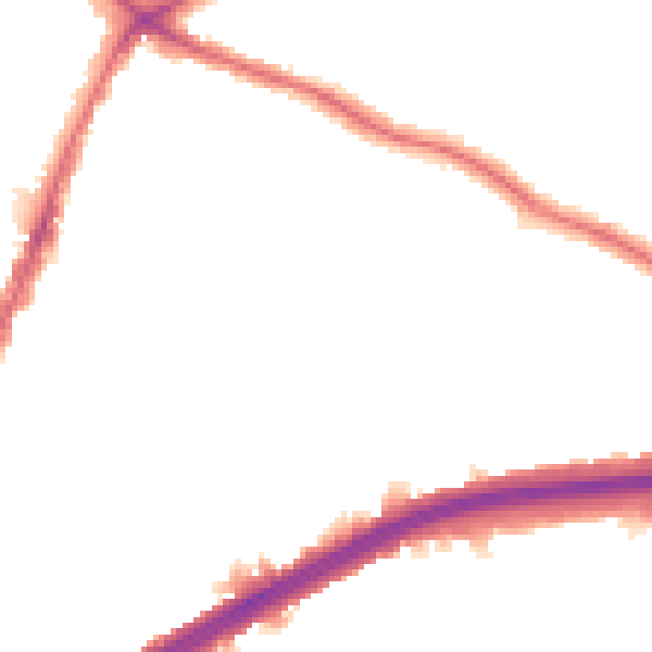 Night-time road noise heatmap for N13 5BF