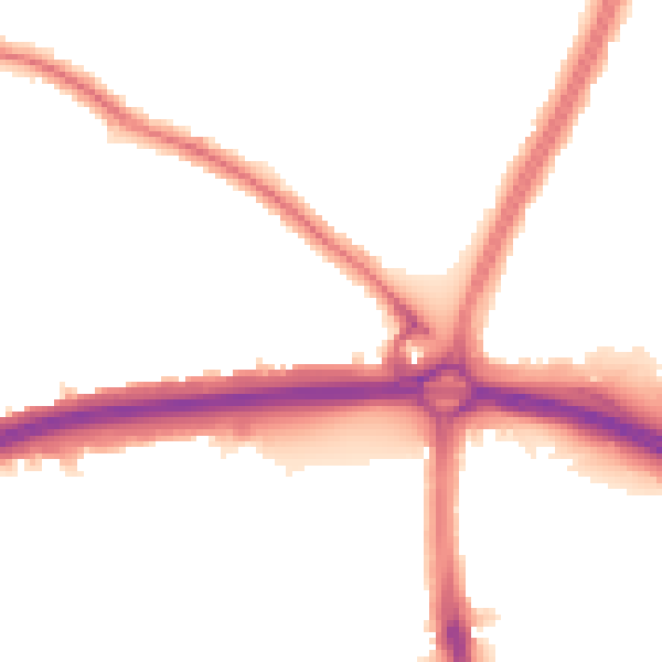 Night-time road noise heatmap for N13 5DZ