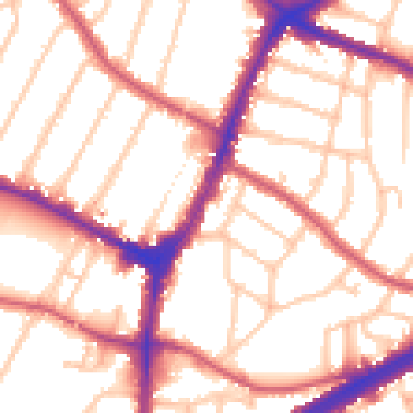 Daytime road noise heatmap for N13 5TT