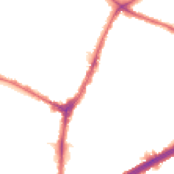 Night-time road noise heatmap for N13 5TT