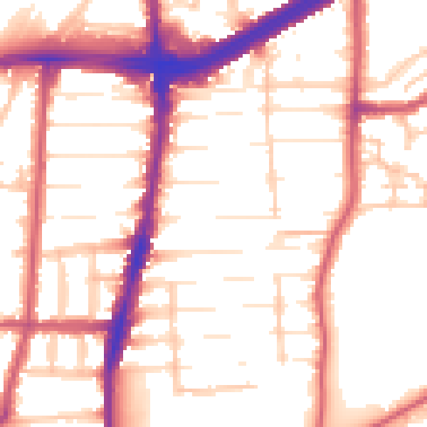 Daytime road noise heatmap for N13 6AA
