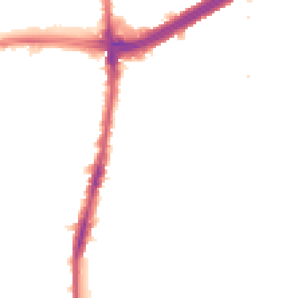 Night-time road noise heatmap for N13 6AA