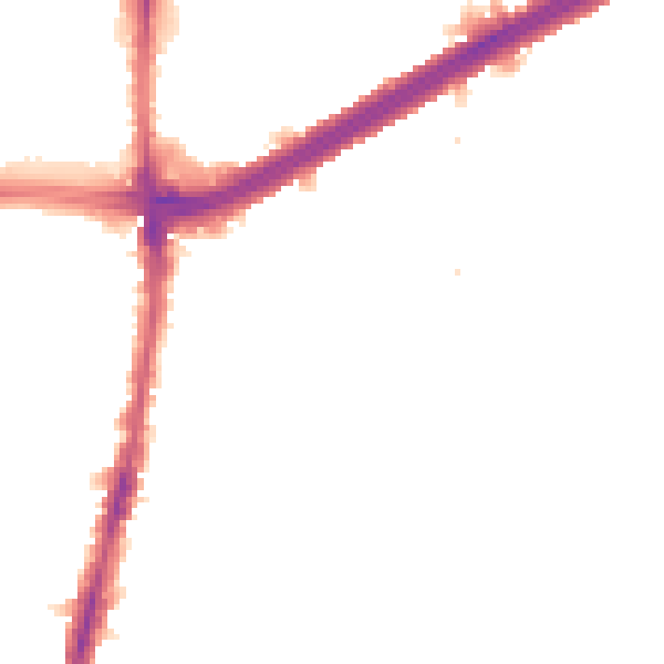 Night-time road noise heatmap for N13 6AR