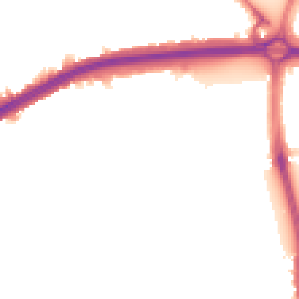 Night-time road noise heatmap for N13 6DA