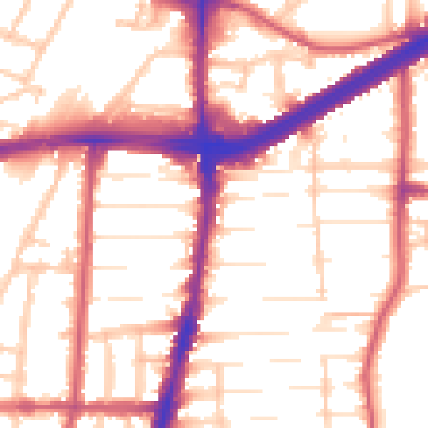 Daytime road noise heatmap for N13 6HT