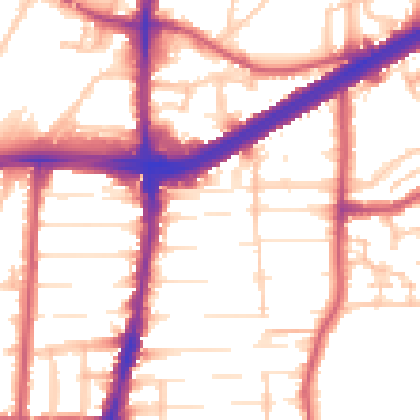 Daytime road noise heatmap for N13 6HY