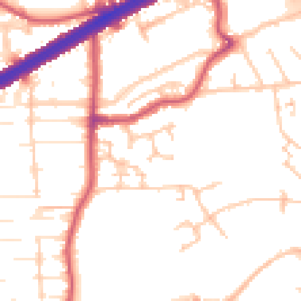 Daytime road noise heatmap for N13 6LF