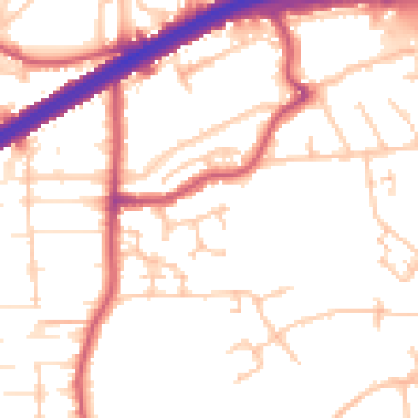 Daytime road noise heatmap for N13 6LJ