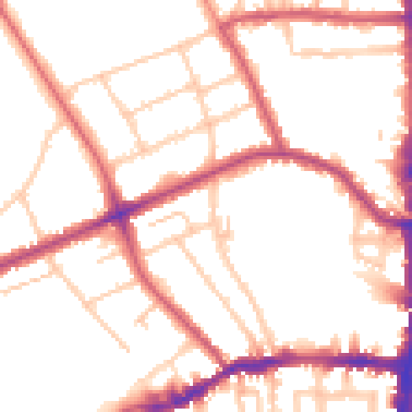 Daytime road noise heatmap for N16 0AA