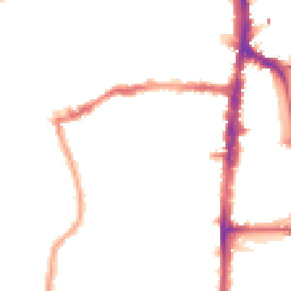 Night-time road noise heatmap for N16 0ED