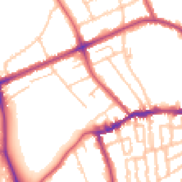 Daytime road noise heatmap for N16 0QB