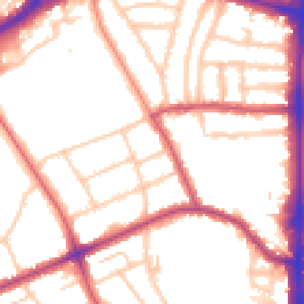 Daytime road noise heatmap for N16 5EG