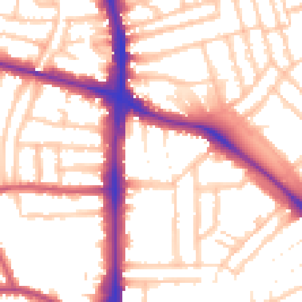 Daytime road noise heatmap for N16 6RJ
