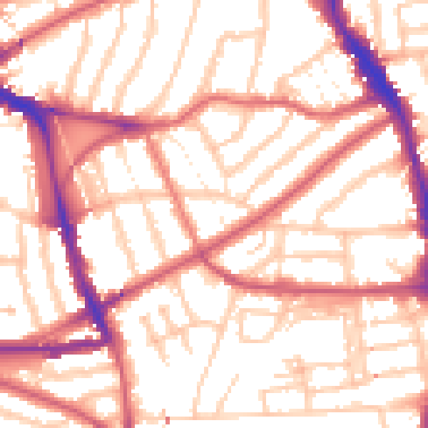 Daytime road noise heatmap for N16 7BJ