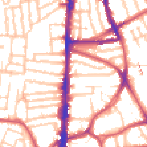 Daytime road noise heatmap for N16 7SU