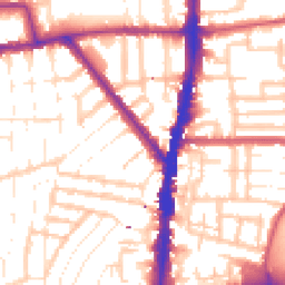 Daytime road noise heatmap for N17 6RA