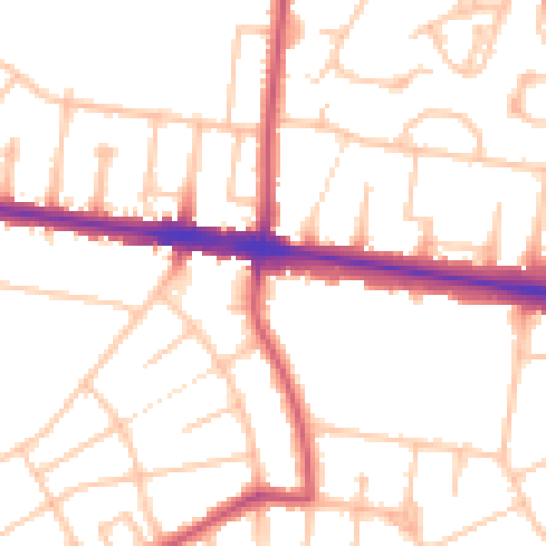 Daytime road noise heatmap for N2 0FW