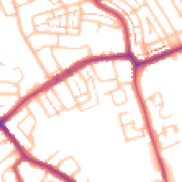 Daytime road noise heatmap for N20 0AH