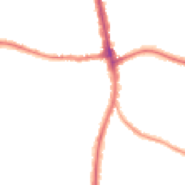 Night-time road noise heatmap for N20 0EG