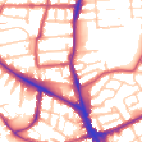 Daytime road noise heatmap for N22 8HS