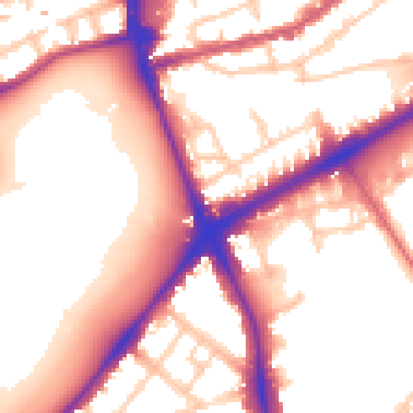 Daytime road noise heatmap for N4 1BX
