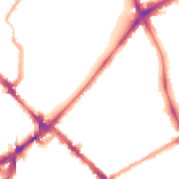 Night-time road noise heatmap for N4 2BU