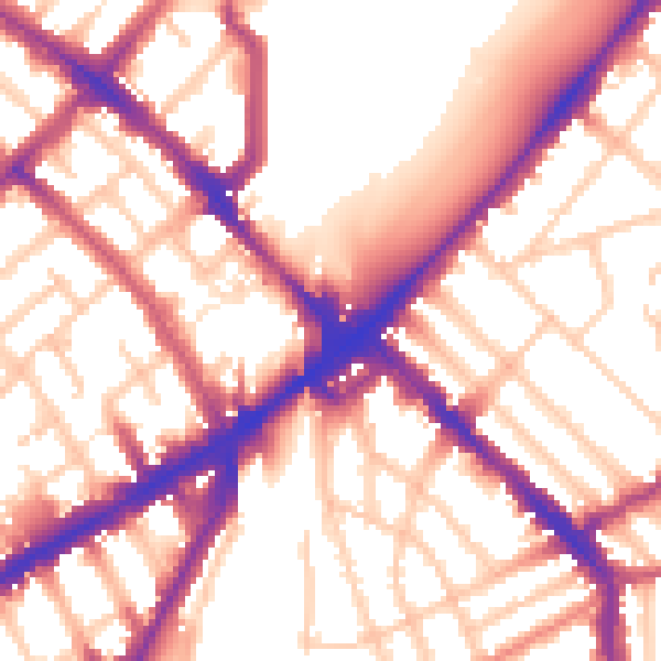 Daytime road noise heatmap for N4 2DQ