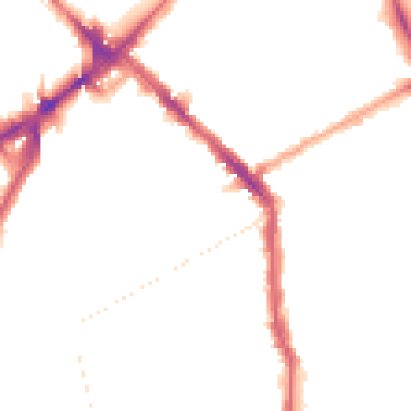 Night-time road noise heatmap for N4 2EF