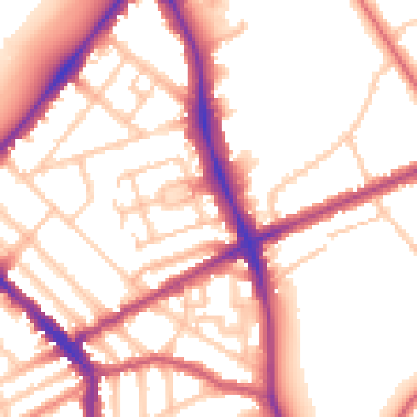 Daytime road noise heatmap for N4 2FR