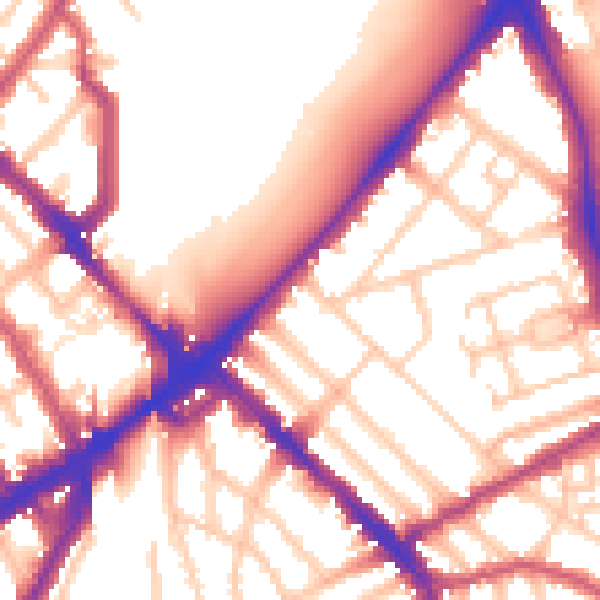 Daytime road noise heatmap for N4 2JD