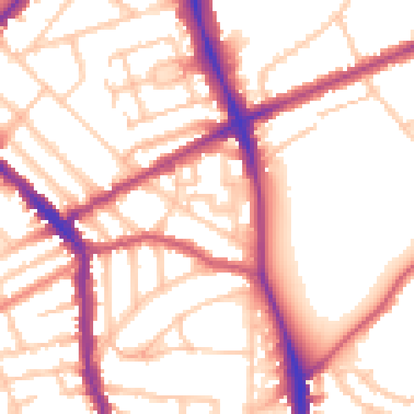Daytime road noise heatmap for N4 2XG