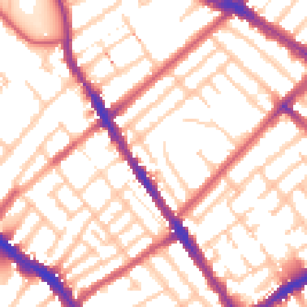 Daytime road noise heatmap for N4 3BJ