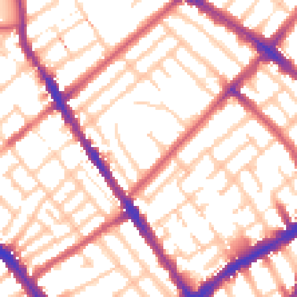 Daytime road noise heatmap for N4 3QS