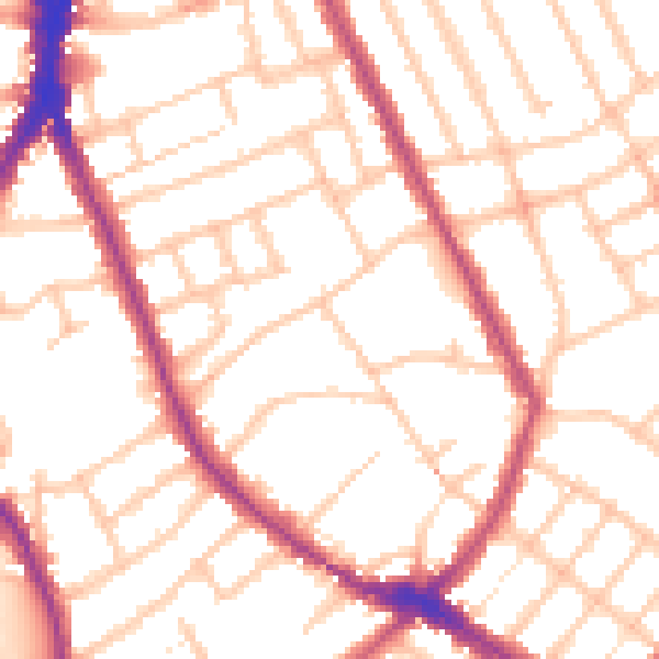 Daytime road noise heatmap for N4 4HB