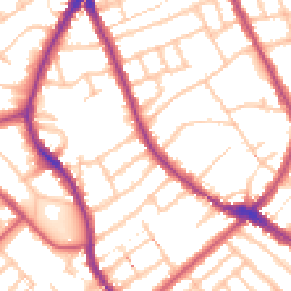 Daytime road noise heatmap for N4 4SA