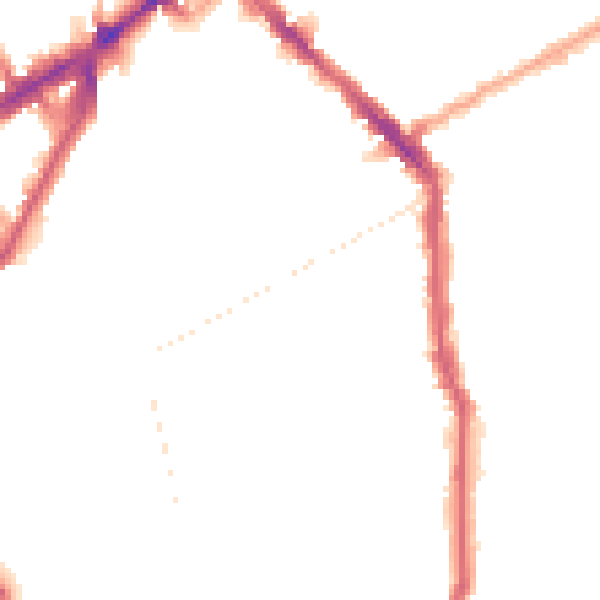 Night-time road noise heatmap for N5 1DN
