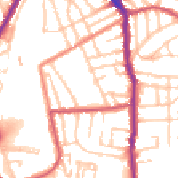 Daytime road noise heatmap for N5 1FB