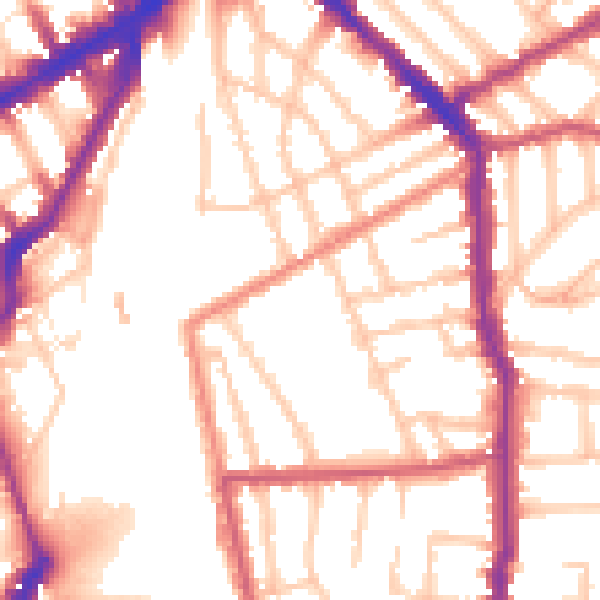 Daytime road noise heatmap for N5 1FJ