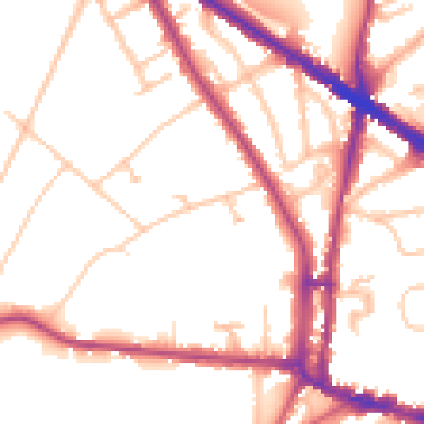 Daytime road noise heatmap for N6 4AE