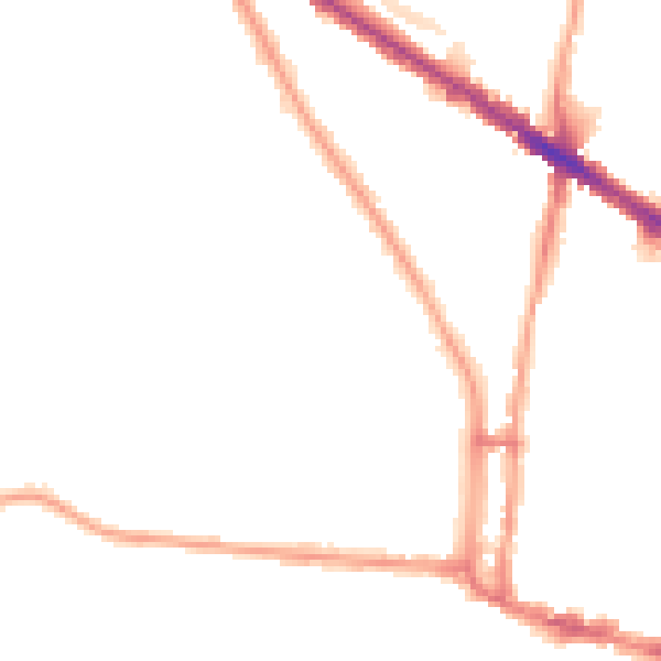 Night-time road noise heatmap for N6 4AE
