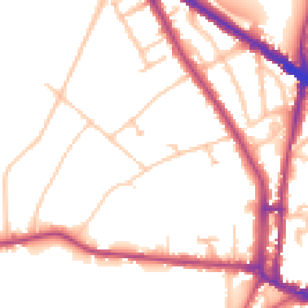 Daytime road noise heatmap for N6 4AW
